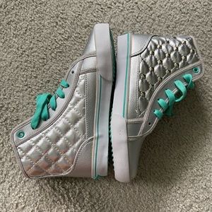 Teal and silver fashion sneakers